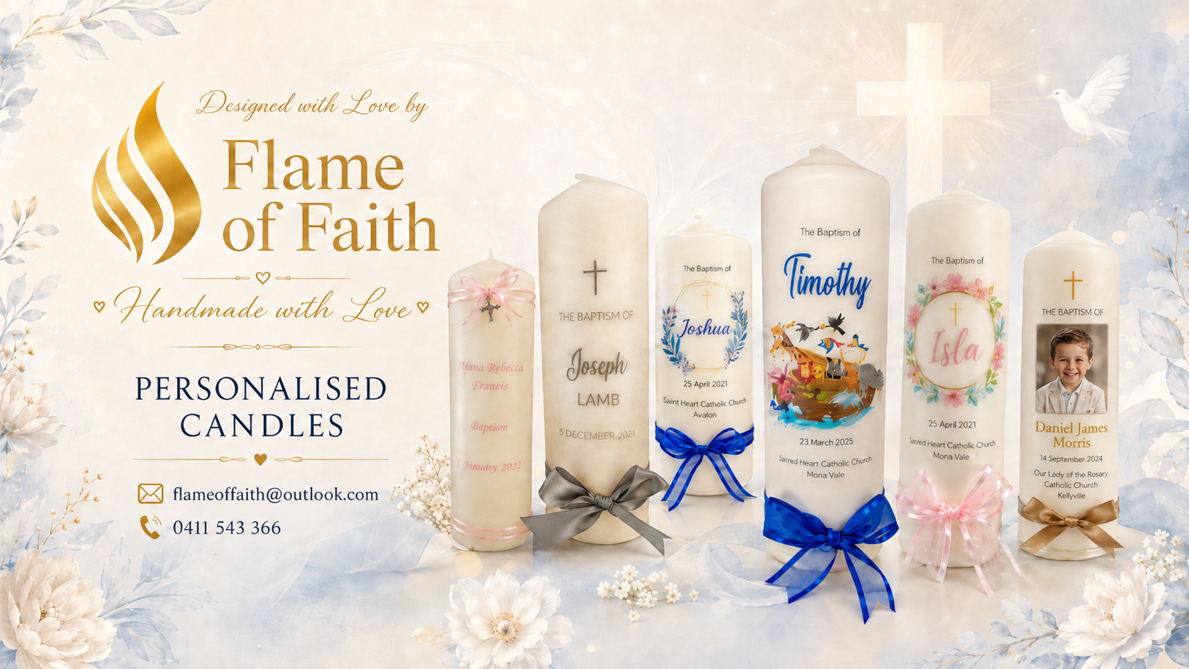 Personalised Candles Australia by Flame of Faith