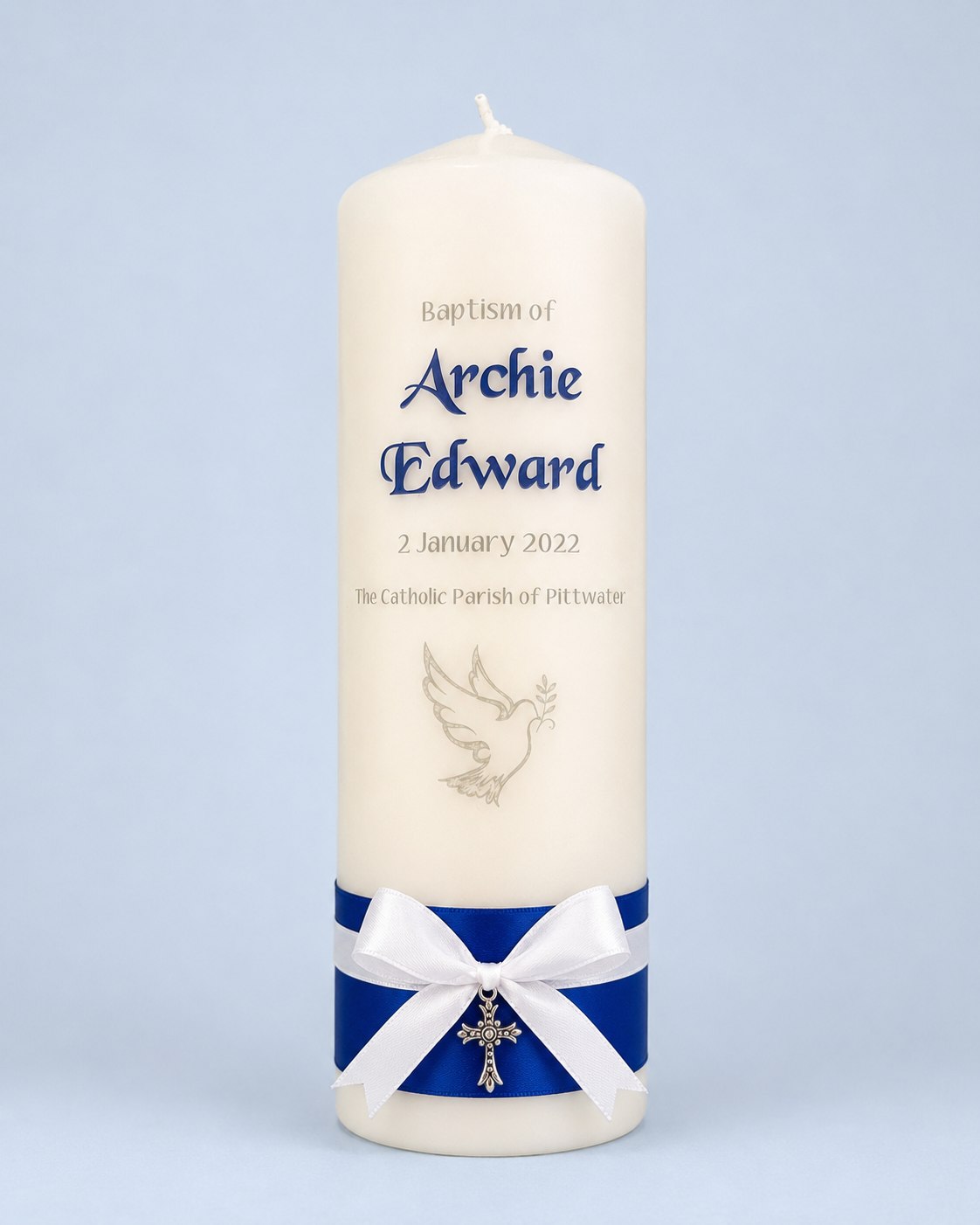 Archie Baptism Candle by Flame of Faith