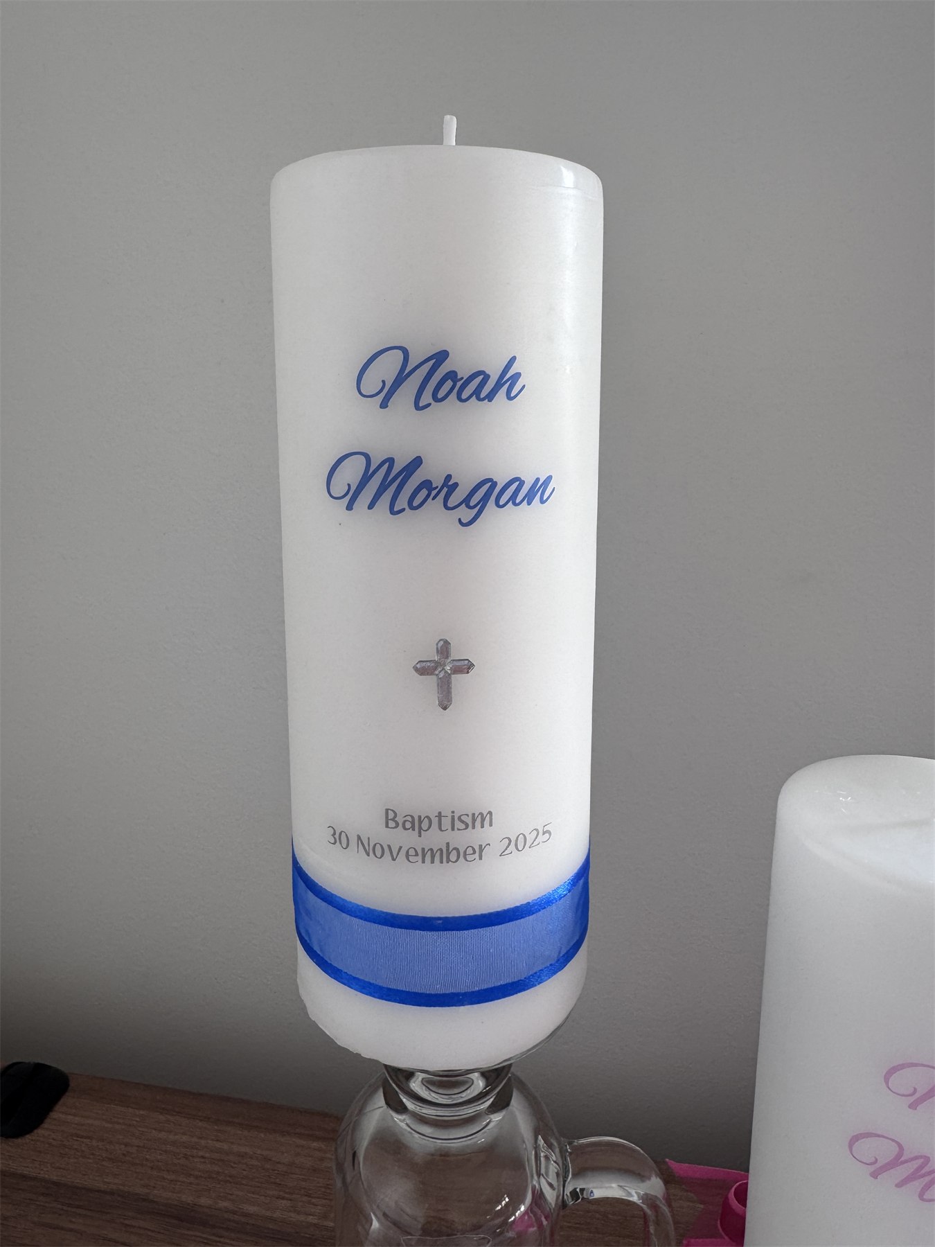Noah Baptism Candle by Flame of Faith