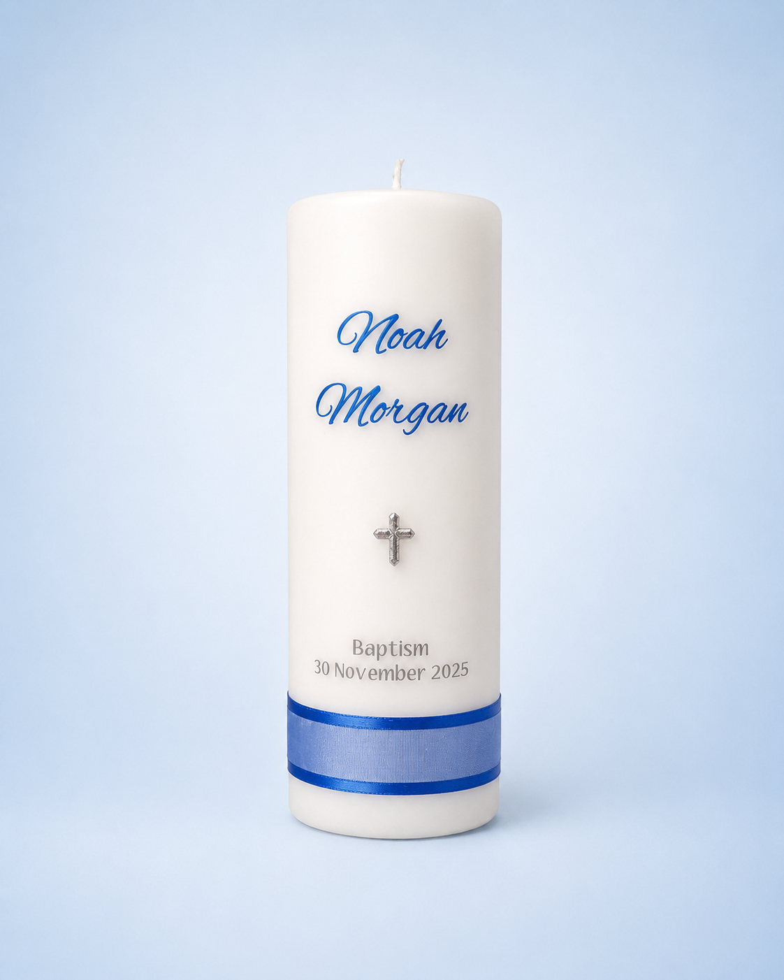 Oliver Personalised Baptism Candle Australia by Flame of Faith